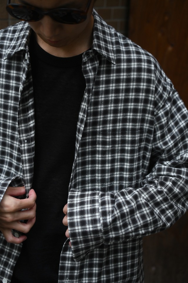 BAUTH / COTTON SILK CHECK SHIRTS (CHARCOAL CHECK)