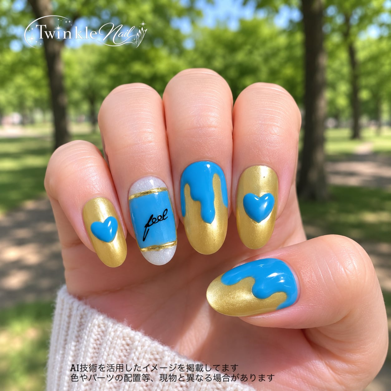 ネイルチップ【4295】ゴールドネイル | Twinkle Nail