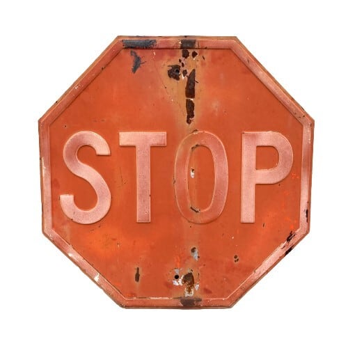 中古】Vintage STOP Sign エンボス ビンテージ 看板 ストップ 一時停止