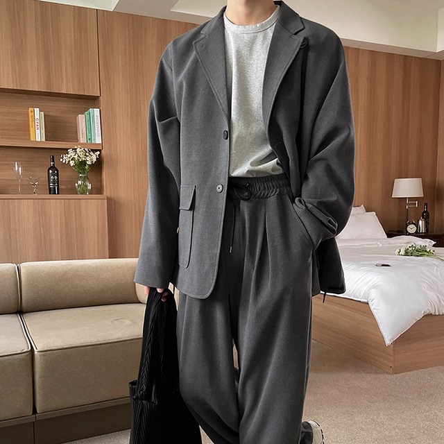 カジュアルルーズジャケット&パンツ　2カラー　LB1375