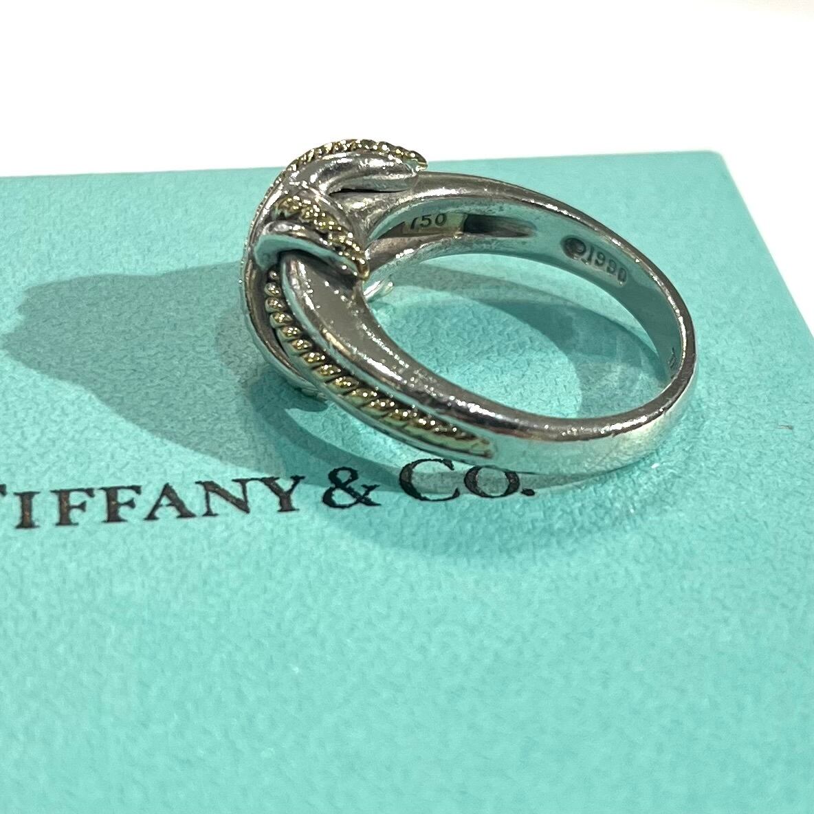 TIFFANY&CO.】【16号】2951 silver925× 18k コンビ シグネチャーリング