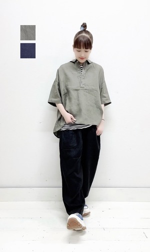 【HEAVENLY】40/1 Linen Wide Polo Shirt / 2424032