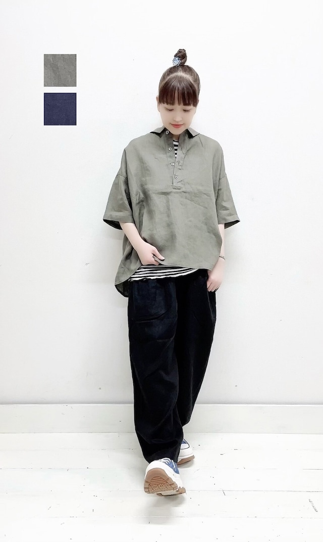 【HEAVENLY】40/1 Linen Wide Polo Shirt / 2424032