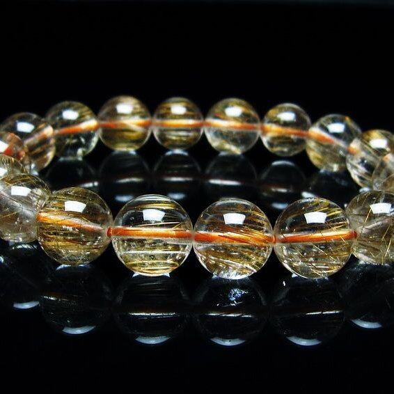 キャッツアイルチルクォーツ ブレスレット 12mm ルチルクォーツ ブレス 一点物 メール便可 [M便 1/10] 111-45910