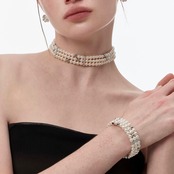 Pearl layered majesty bracelet【B001】