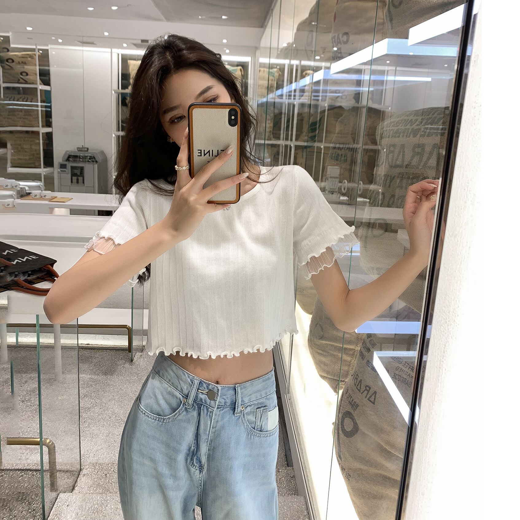 サマーカラー薄手ニットトップス レディースシャツ 大人ガーリー スウィート キュート カジュアル 夏物 6Du_Shop_Women65681567668