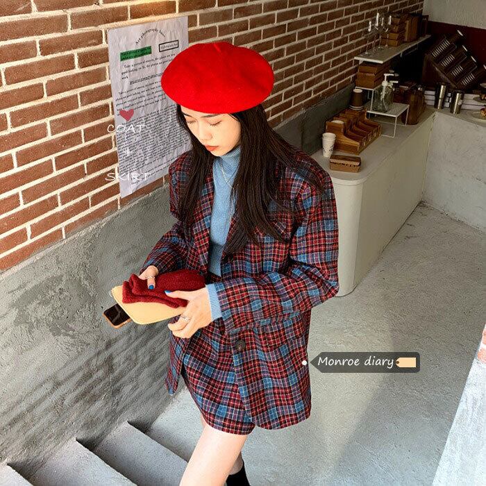 レッド格子柄ジャケット オータムウィンタールーズ ストリート 秋物 冬物 モンロー41554917006