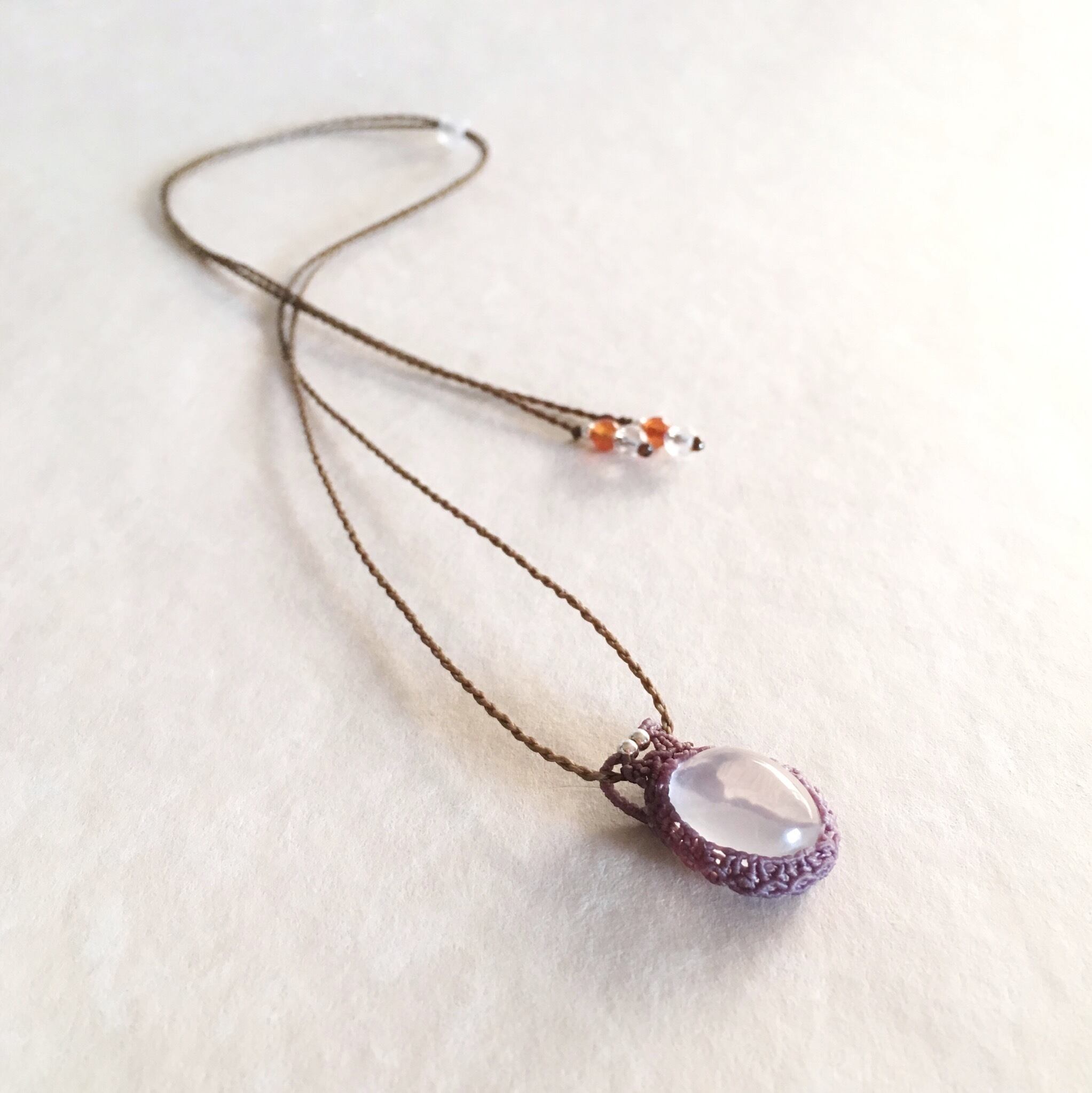 K2ムーンクォーツ macramé necklace