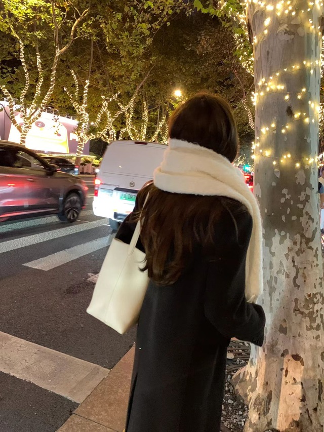 (OUNCE) fluffy alpaca wool boucle muffler / 2color