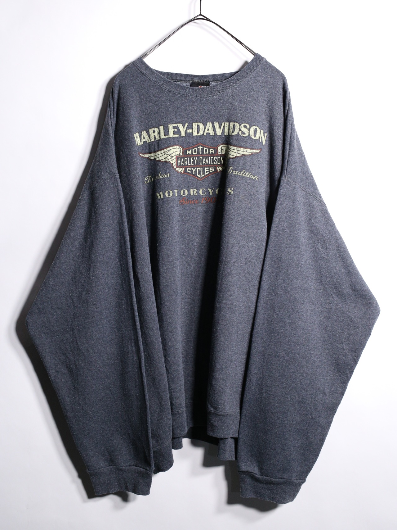 ”Harley-Davidson” XXXXXL super over silhouette logo print design L/S tee - 7
