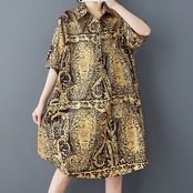 ペイズリー柄 ロングシャツ 30085