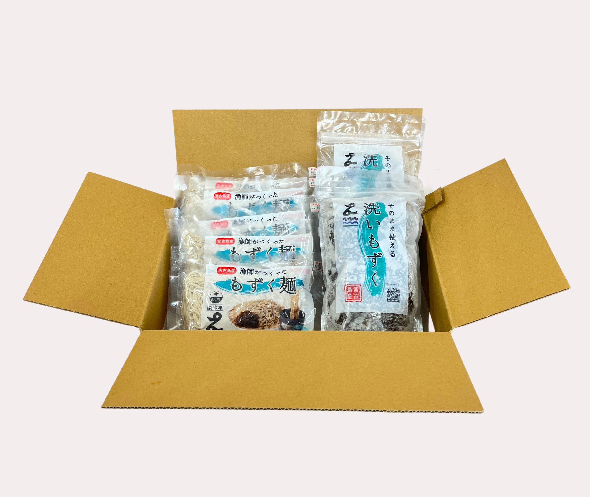 送料込】宮古島産もずく麺（細麺）&洗いもずくセット | もずくの産地