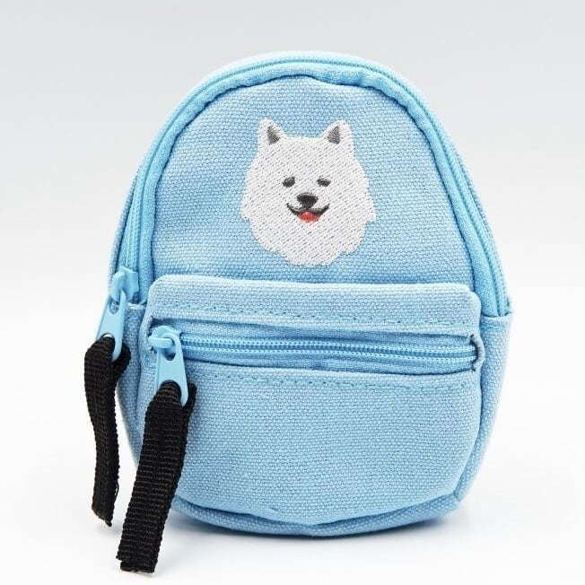 リュック型キーホルダー サモエド ブルー | わんこ雑貨の店 スマイルズ