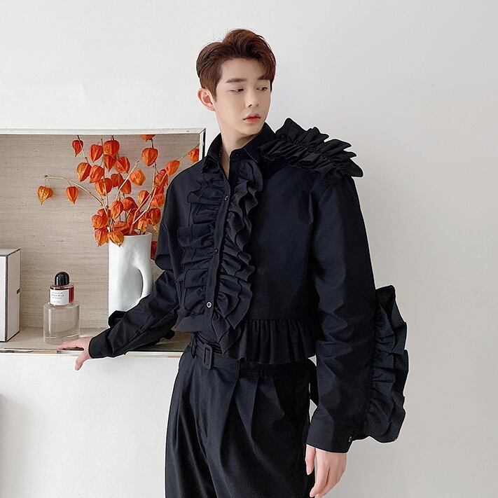 フリルデザインシャツ Al71 韓国メンズファッション通販サイト Aleum フリルデザインシャツ Al71 韓国メンズファッション通販サイト Aleum