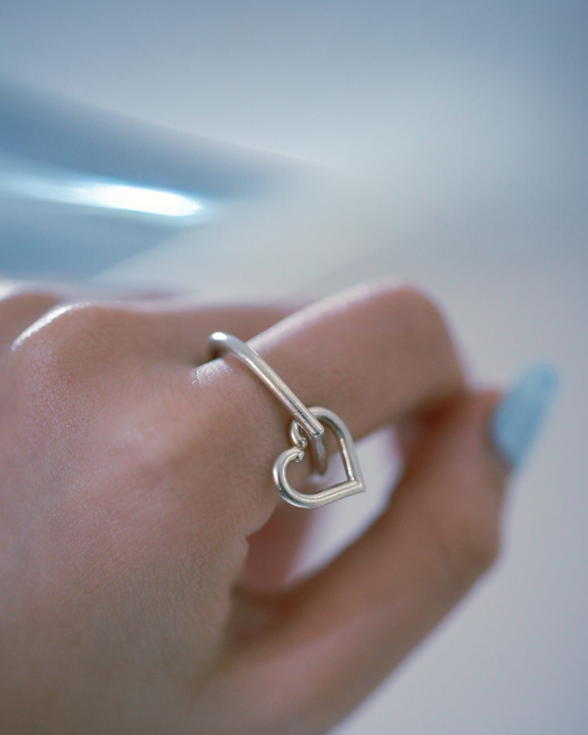 CHAIN RING SILVER925 #1803-sv チェーンリング ハート/シルバー925