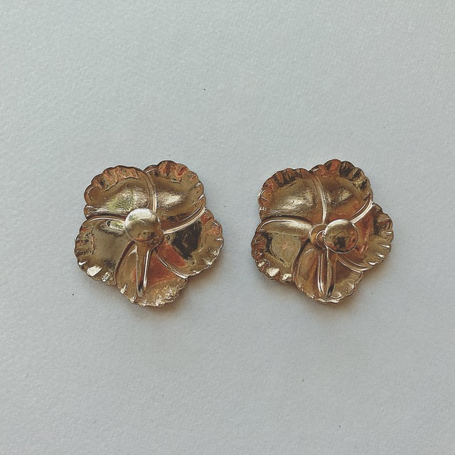 Vintage black red enamel colorful paint flower earrings ヴィンテージ ブラック レッド