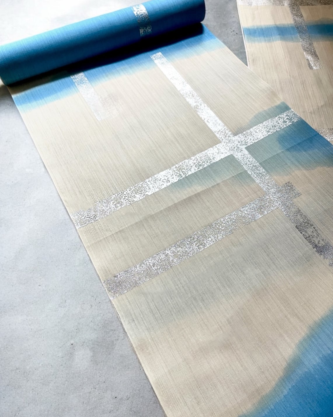 誉田屋源兵衛 浴衣 破れ格子 水色 | OHARIYA