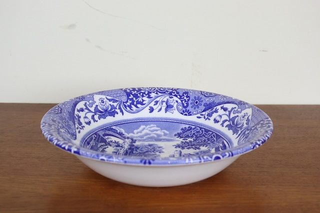 スポード　ブルーイタリアン　ボウル20.5cm　深皿　イギリス　SPODE　ヴィンテージ　陶磁器　に2426-4