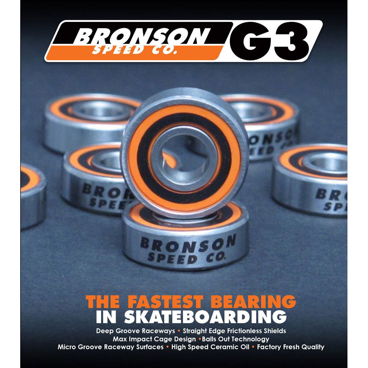4/5(水) 再入荷 【正規輸入品】 BRONSON SPEED CO. (ブロンソン) G3 BOX/8 Skateboard Bearings  ブロンソン ベアリング スケボー スケートボード スケボーベアリングブロンソン OSS