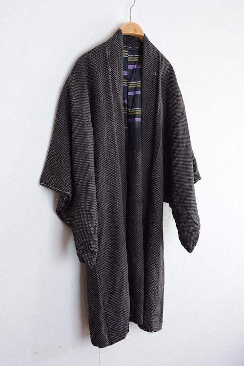 羽織 メンズ ドットのような絣模様 アンティーク着物 和モード ジャパンヴィンテージ 昭和 | haori jacket men kasuri dot pattern japan vintage