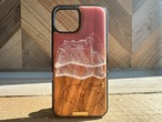 Hibiscus/wood×resin coral sunset wave case(olive wood)
