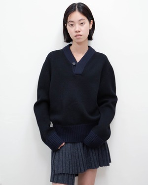 2000s PRADA - v-neck wool knit sweater