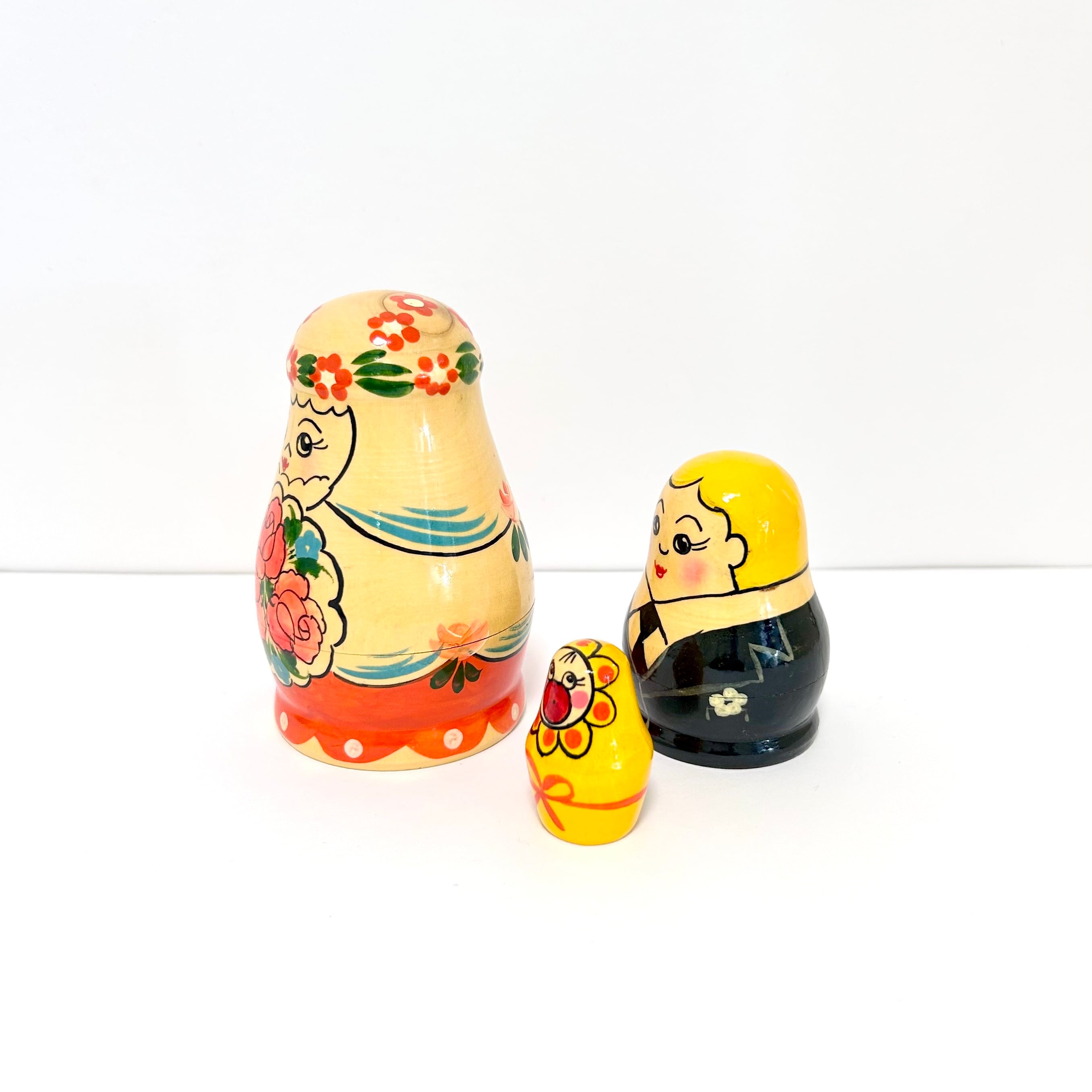 結婚 花嫁マトリョーシカ 11cm 3ピース セミョーノフ