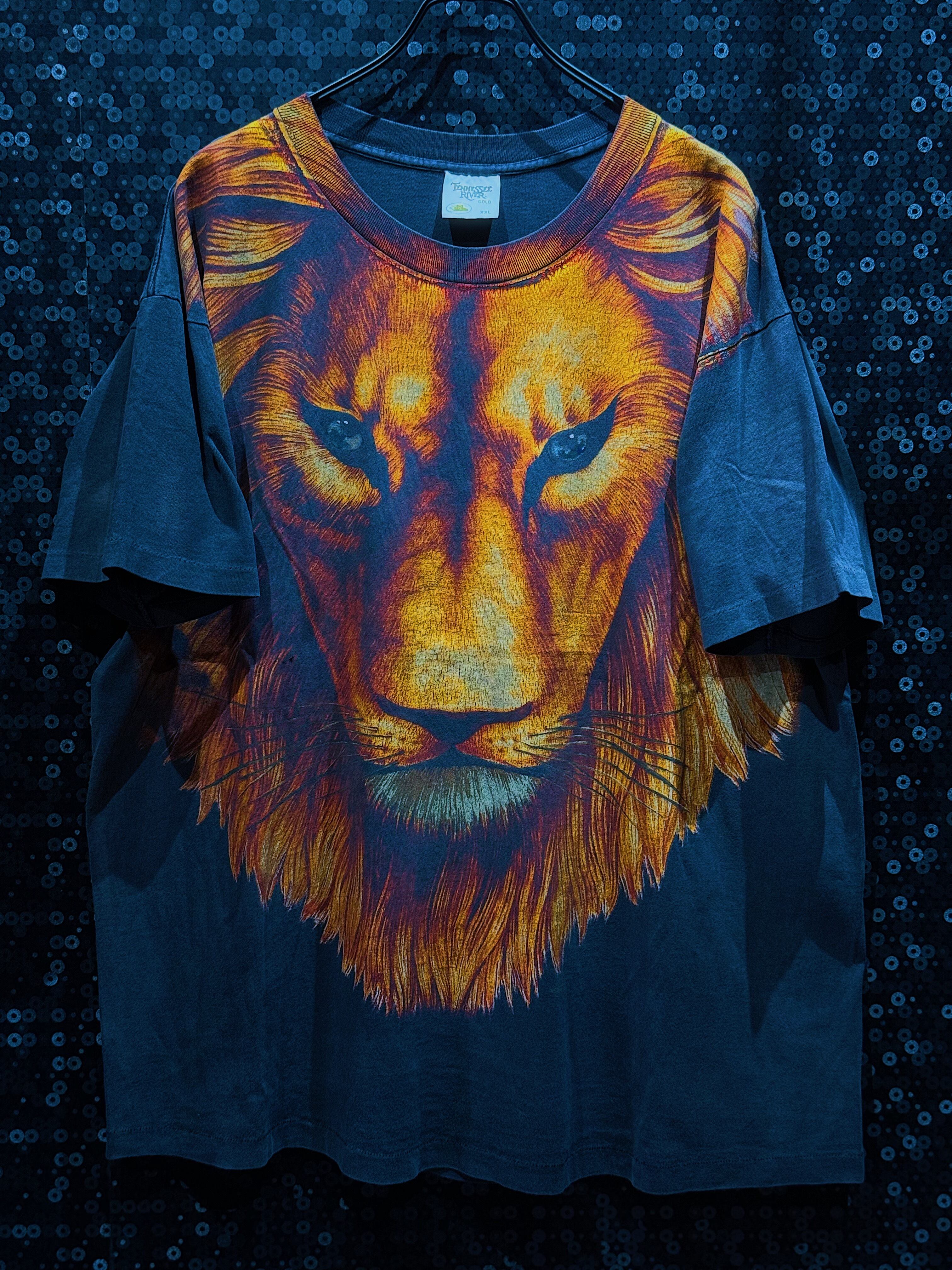 【ÆIEM】"Tennessee River Gold"vintage front Lion print T-shirt