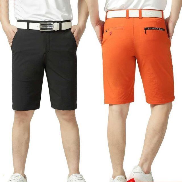 【予約販売】ハーフパンツ メンズ ゴルフ シンプル ゴルフウエア 無地 ブラック ホワイト オレンジ グレー カジュアル きれいめ スタイリッシュ こなれ感 お洒落 韓国 トレンド 春 秋 夏 XXXS/XXS/XS/S/M/L/XL/2XL