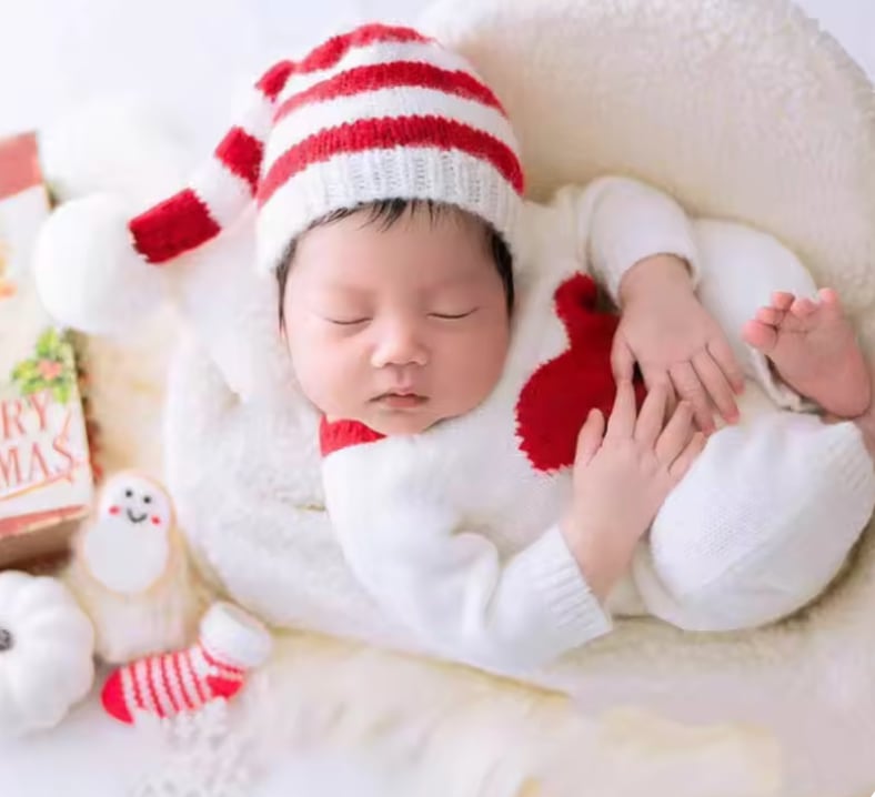 NEW♡2025年のハートのクリスマス衣装2点set♡ニューボーンフォト