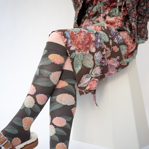 Bonne Maison/【ciel d’hiver】Knee-Highs Umber Hydrangea CH9-03