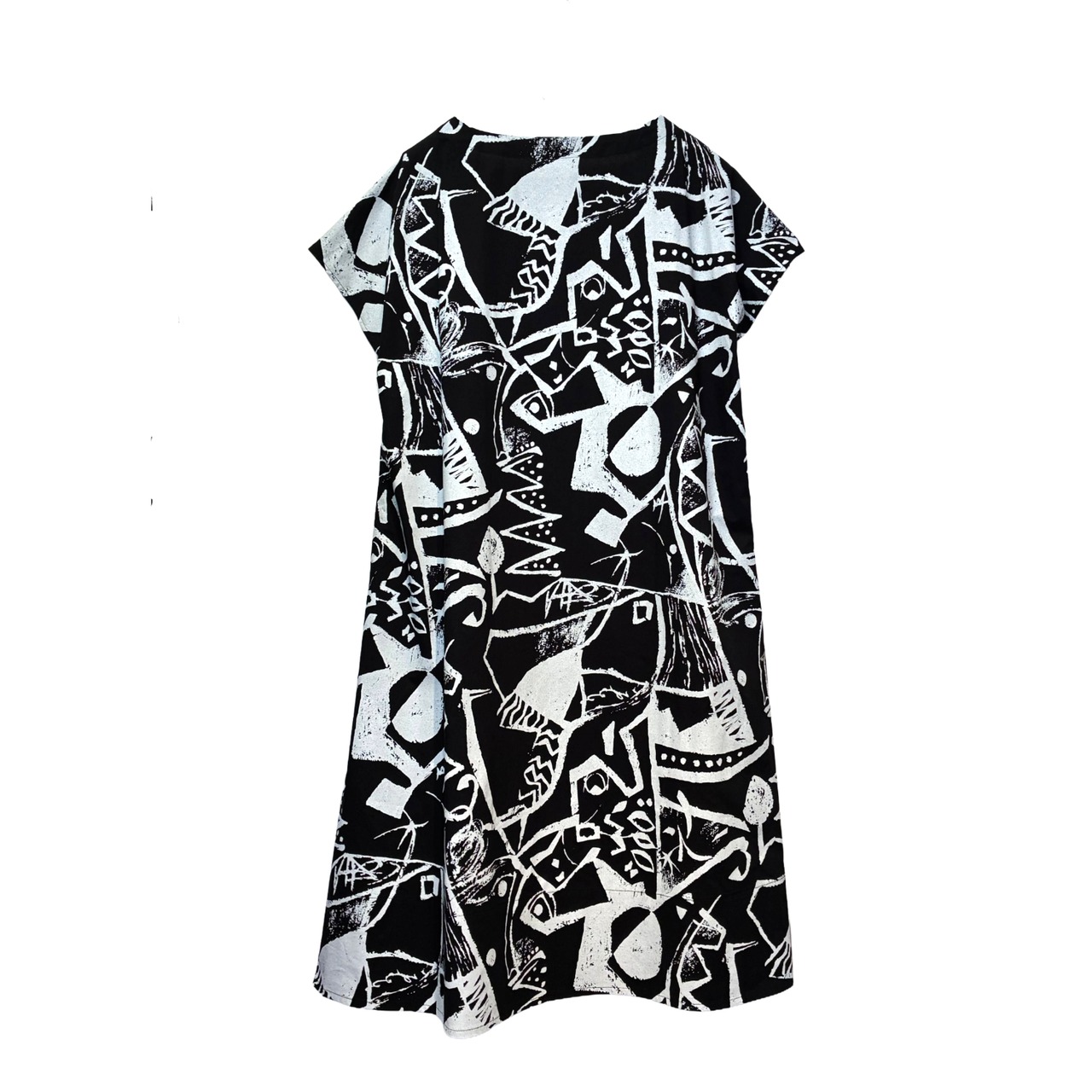 【最新作】タイプライター総柄プリントワンピース【264-7101】Typewriter print dress