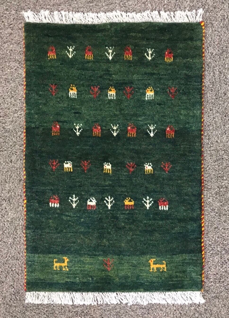 新品ペルシャ絨毯手織りギャッベランナー茜色山羊150×50cm | ヤマダ
