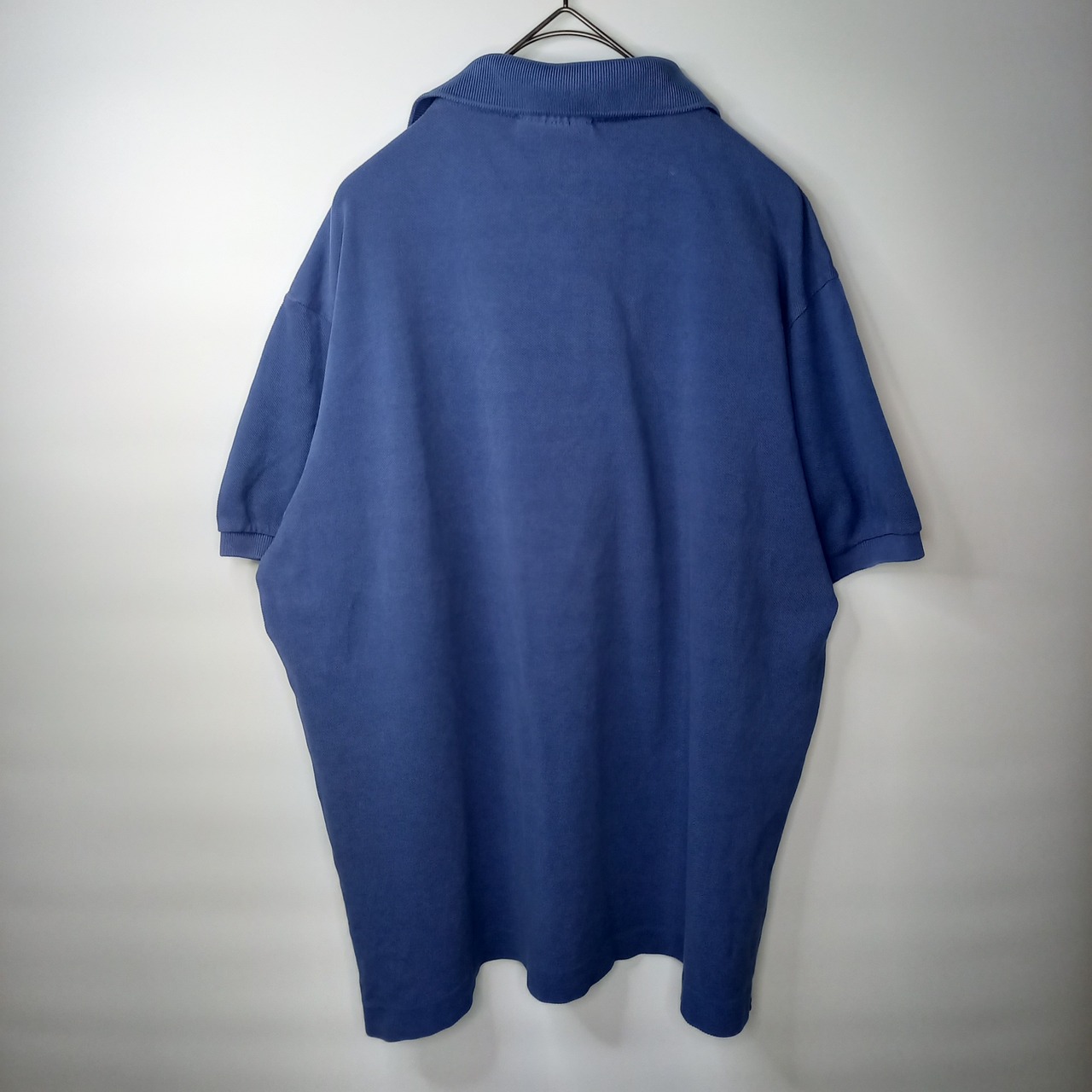 フレラコ　ポロシャツ　刺繍ロゴ　シェルボタン　ブルー　フランス製　ユーロ古着　4