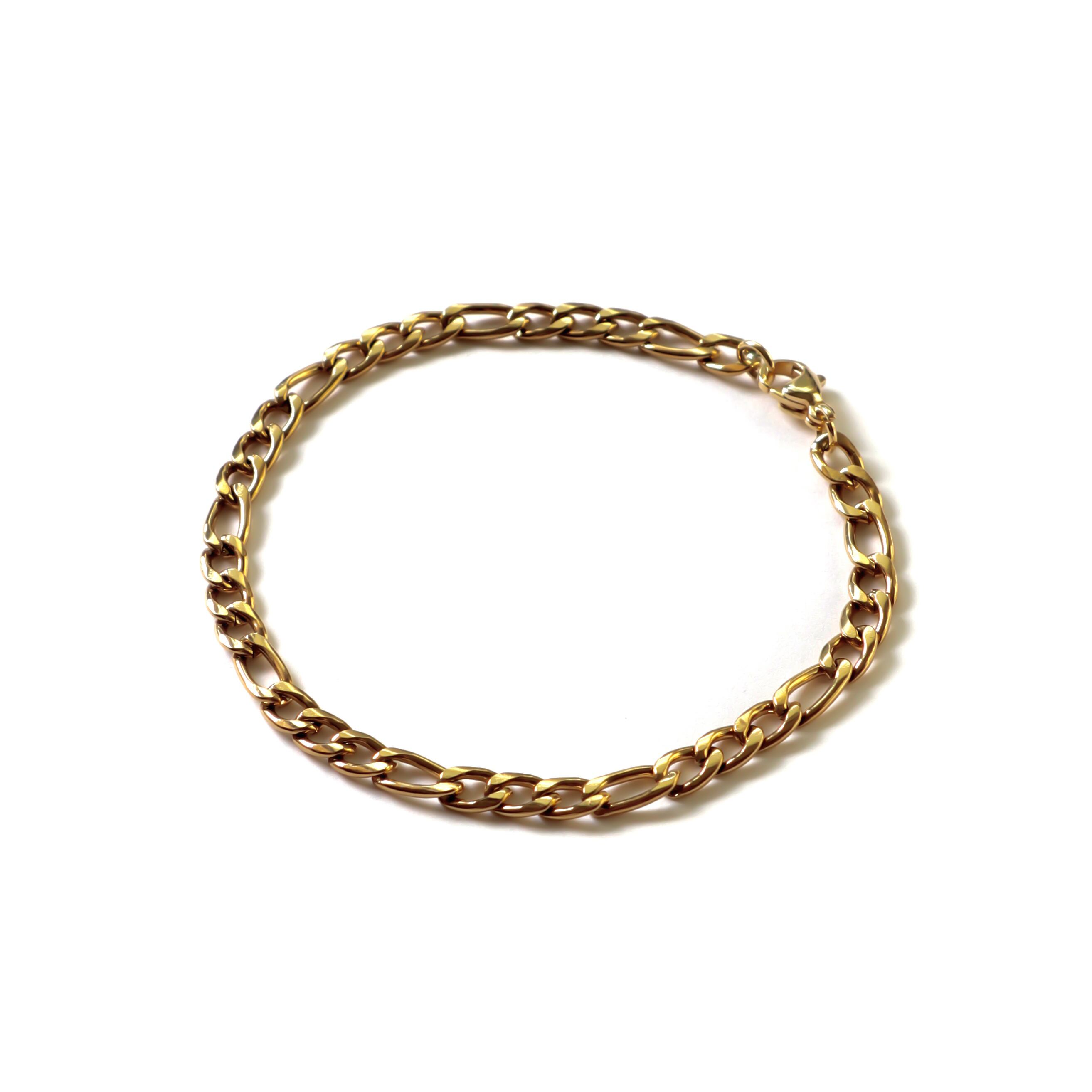Figaro Chain Bracelet / GOLD