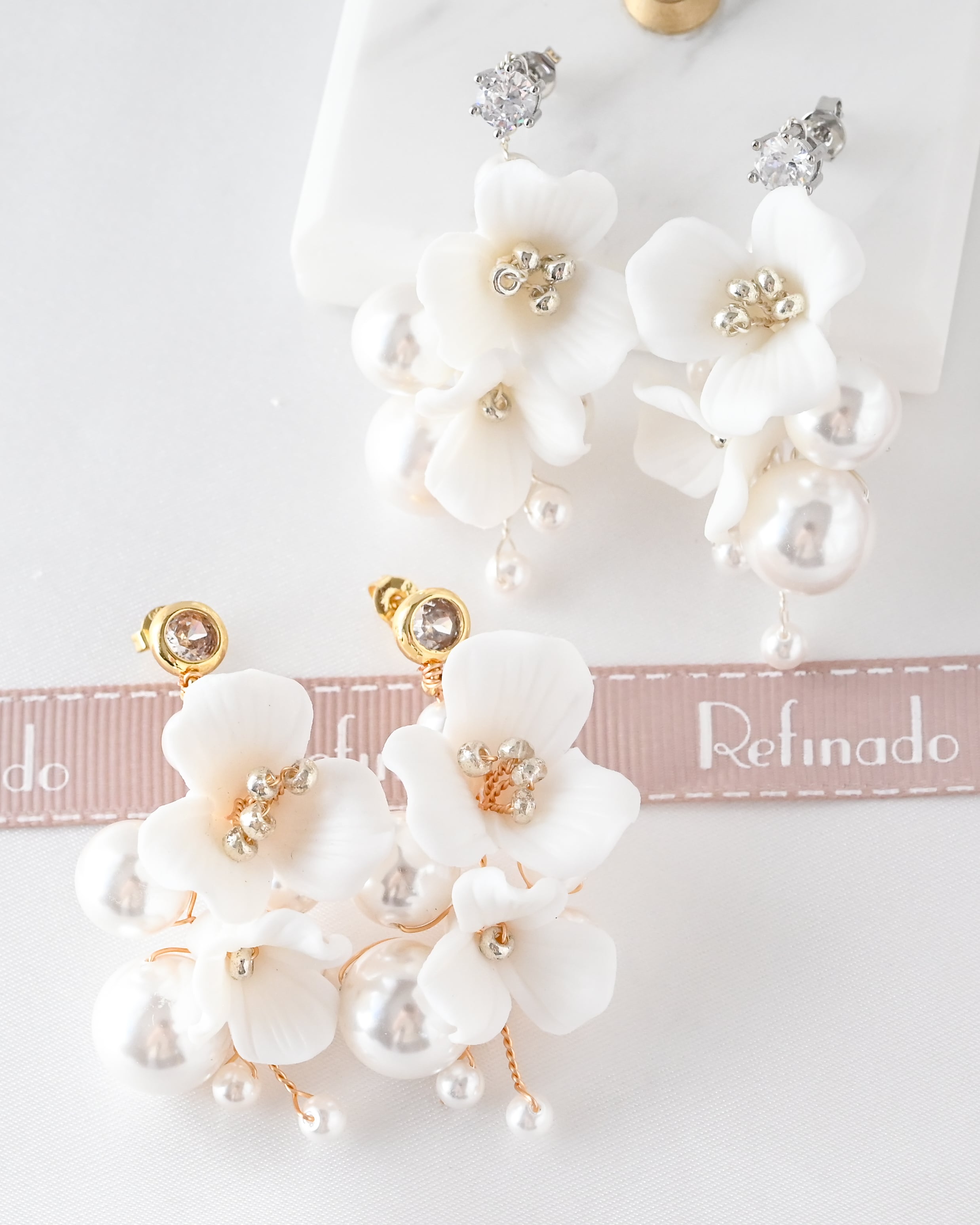 フラワービジュブライダルピアス【AE2512-04】