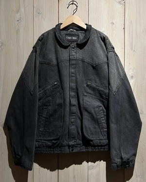 【a.k.a.C.a.k.a vintage】Leather × Duck Switching Vintage Denim Blouson Jacket