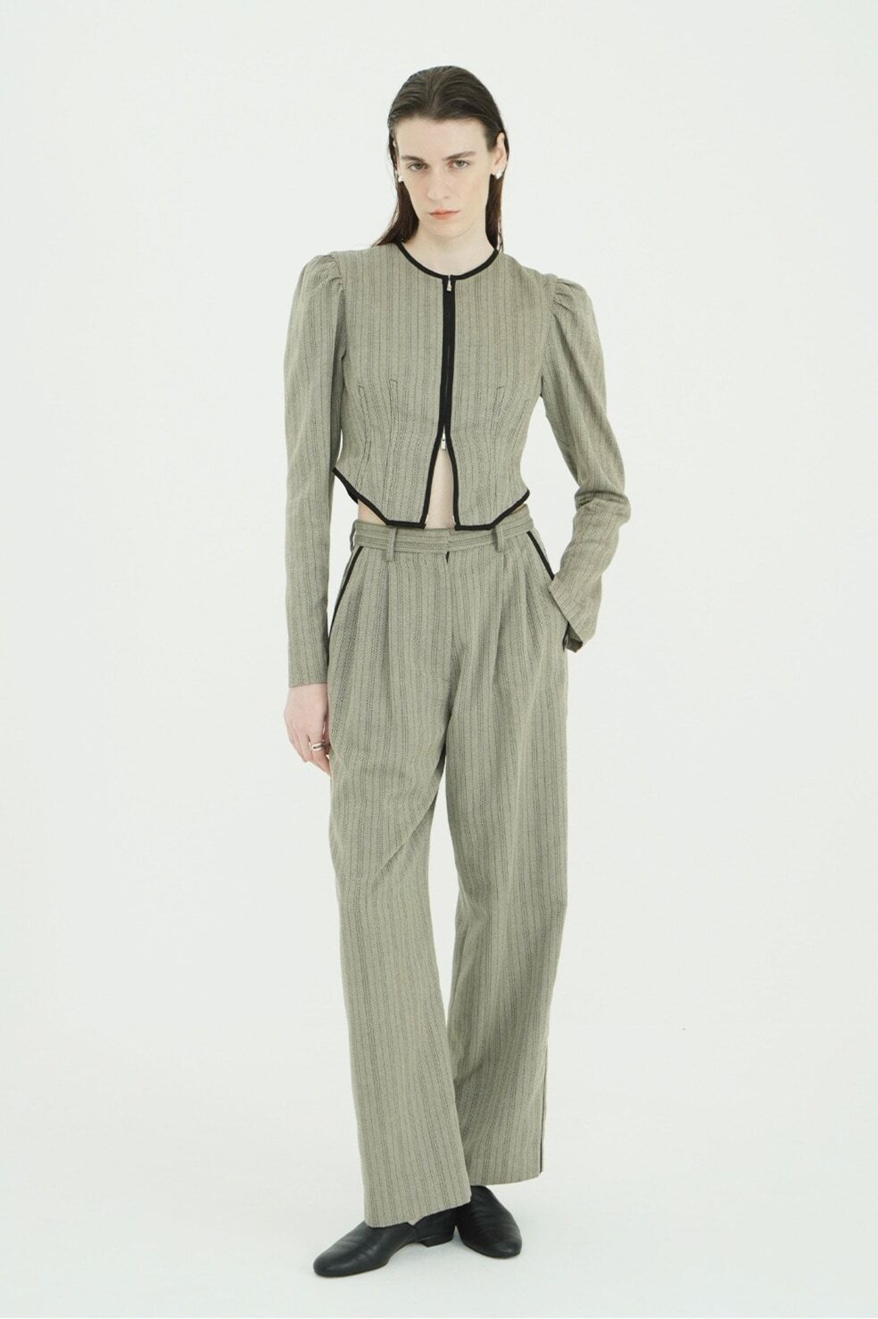 CLANE HERRINGBONE LINE PANTS