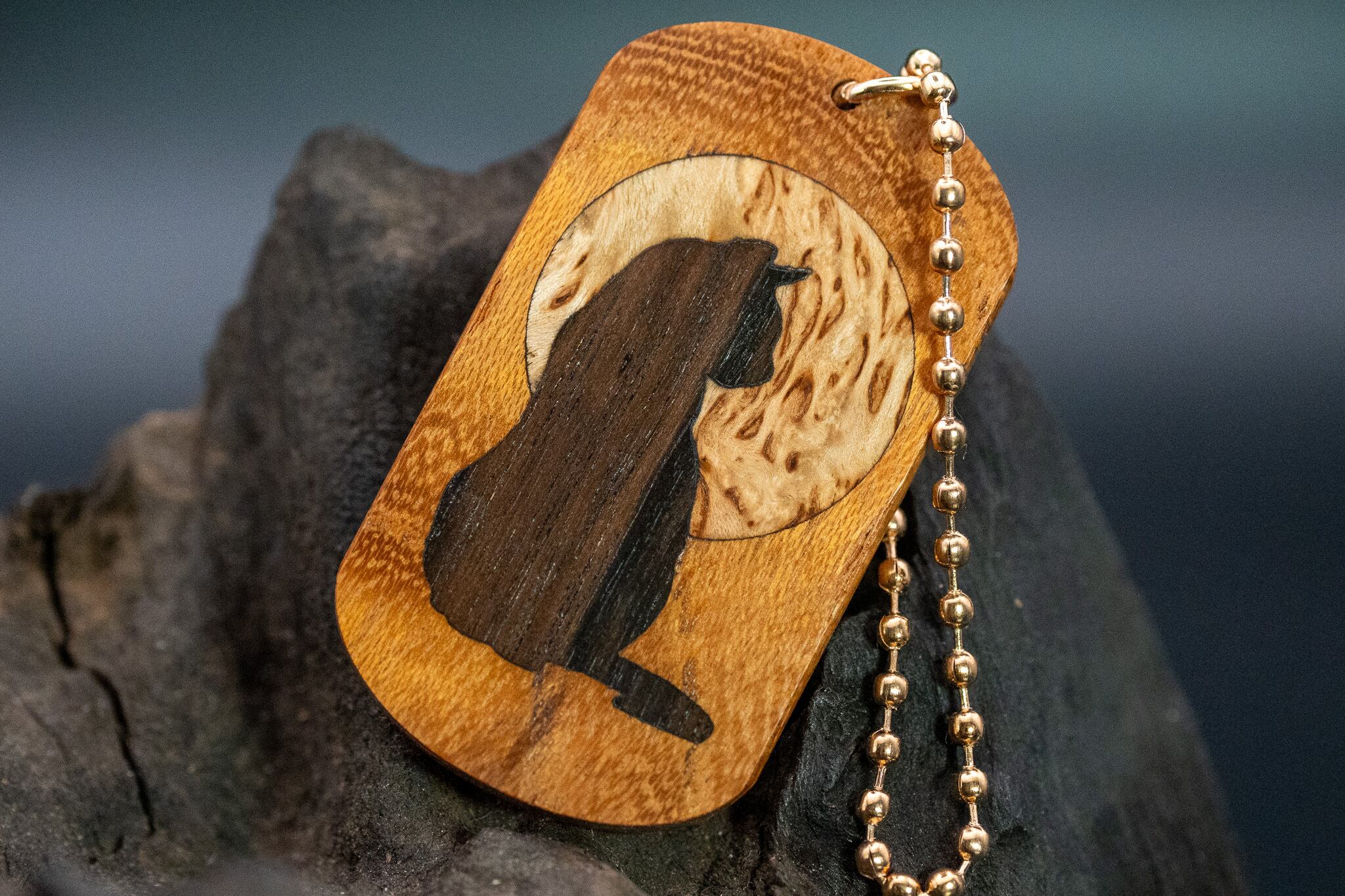 【日本を代表する巨木】欅(ケヤキ) ドッグタグ 象嵌 十五夜きつね