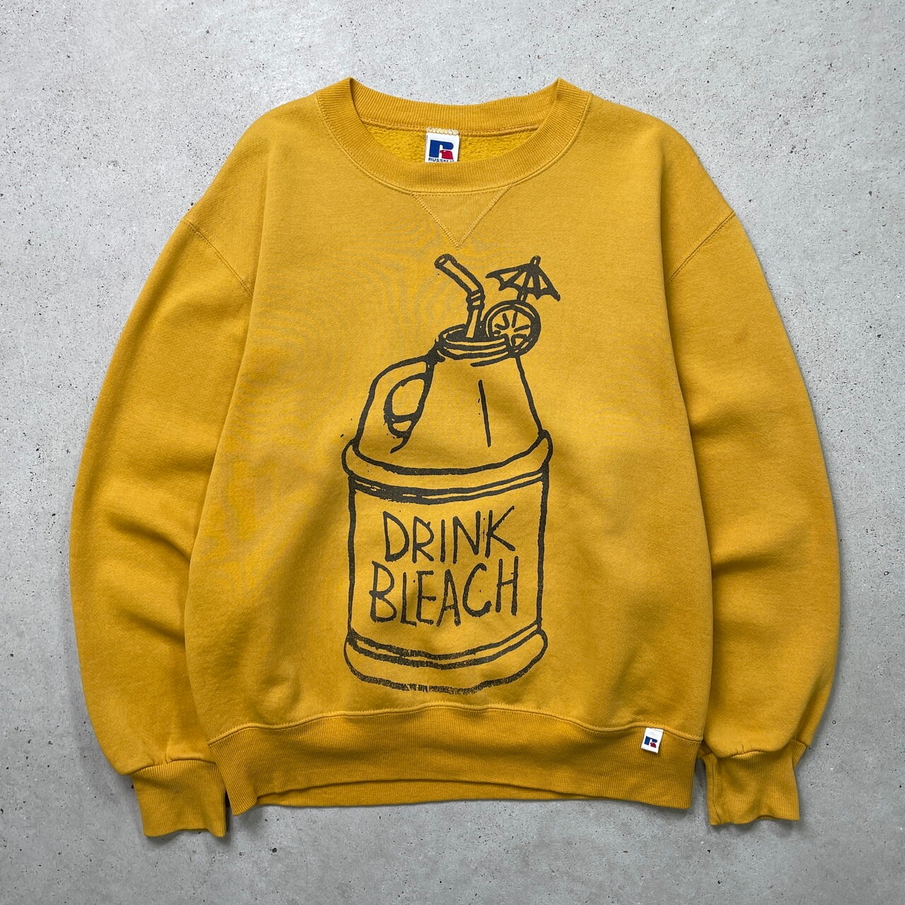 90年代 USA製 RUSSELL ATHLETIC ラッセル DRINK BLEACH スウェット 