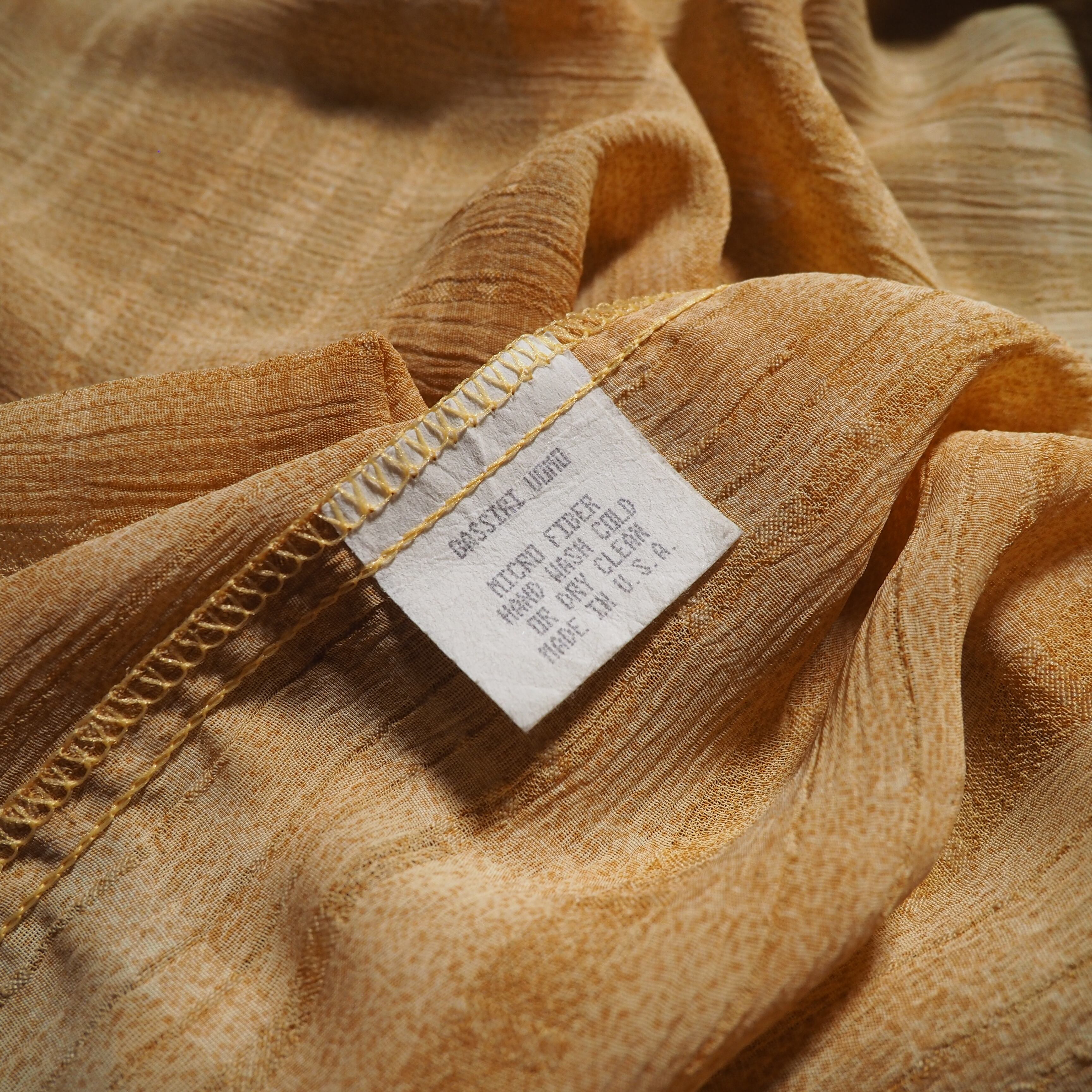 1990s ” Bassiri ” Over Dyed Design vintage Drape loose sheer shirt (made in Usa)