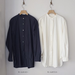 Houttuynia cordata　Morning モールスキン -スタンドカラータブ付きシャツ-