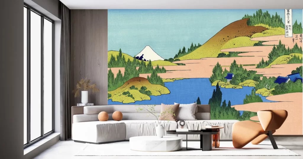 絵画 絵 壁画 壁紙アート.com / 壁紙アート 葛飾北斎 冨嶽三十六景 東都駿台 クロス