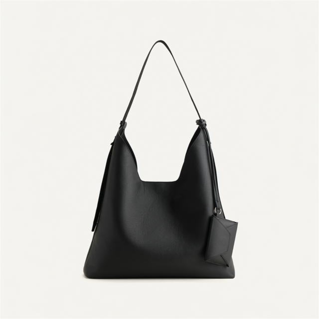 waastudios  LARGE HOBO BAG BLACK