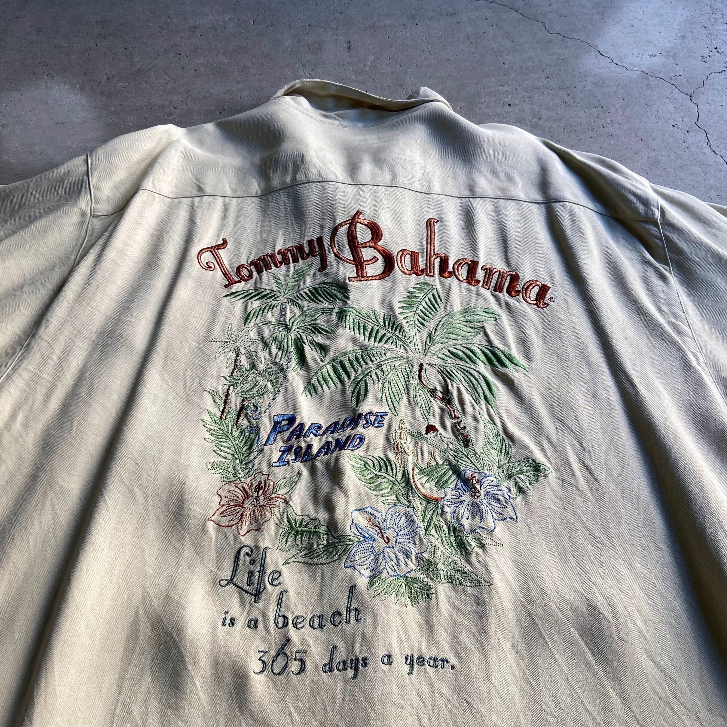 Tommy Bahama トミーバハマ 半袖 シルク バック刺繍 開襟 アロハ