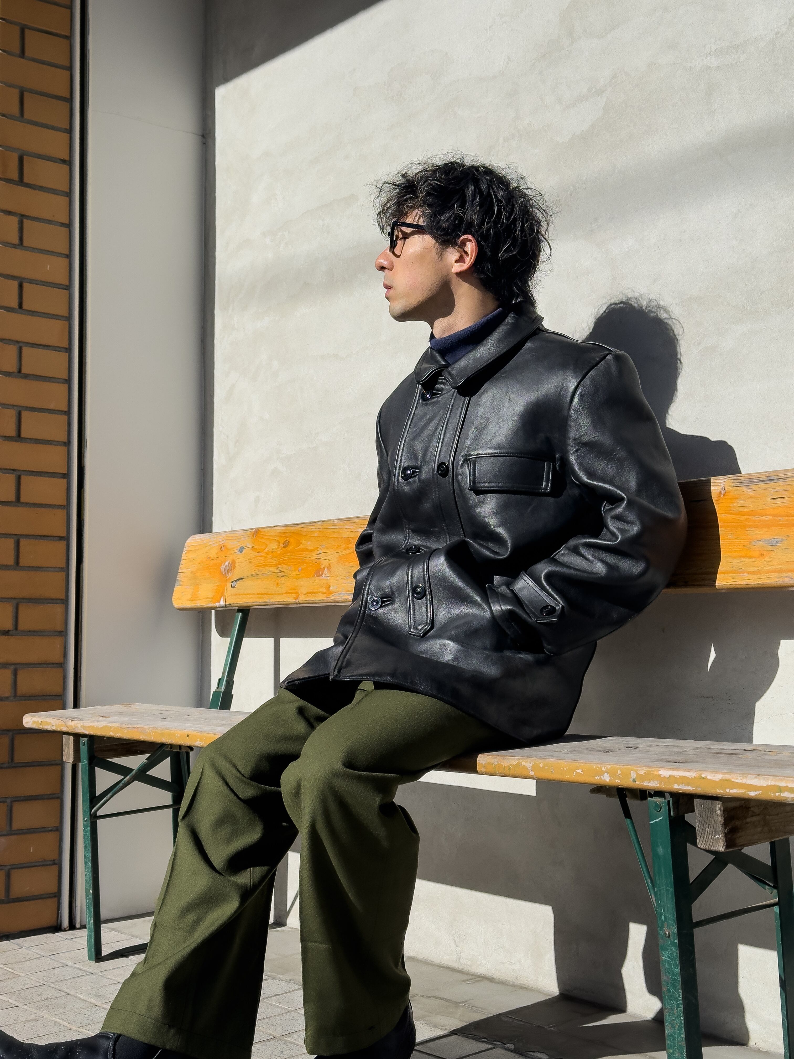 コルビジェジャケット EGF サイズ52 1968年製 50-60s Le Corbusier Leather Jacket Single Breasted ル