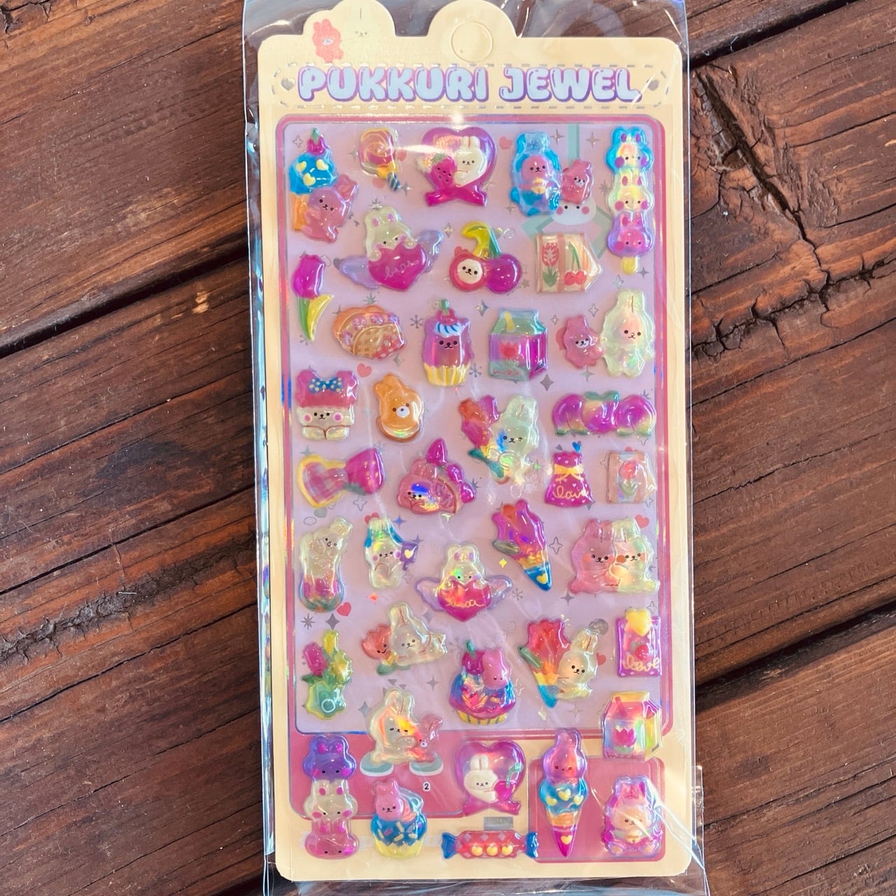 SALE!】ぷっくりジュエル・ホログラムステッカー イエロー X16