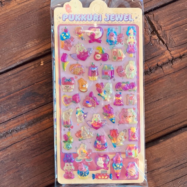 ぷっくりジュエル・ホログラムステッカー　イエロー　X04