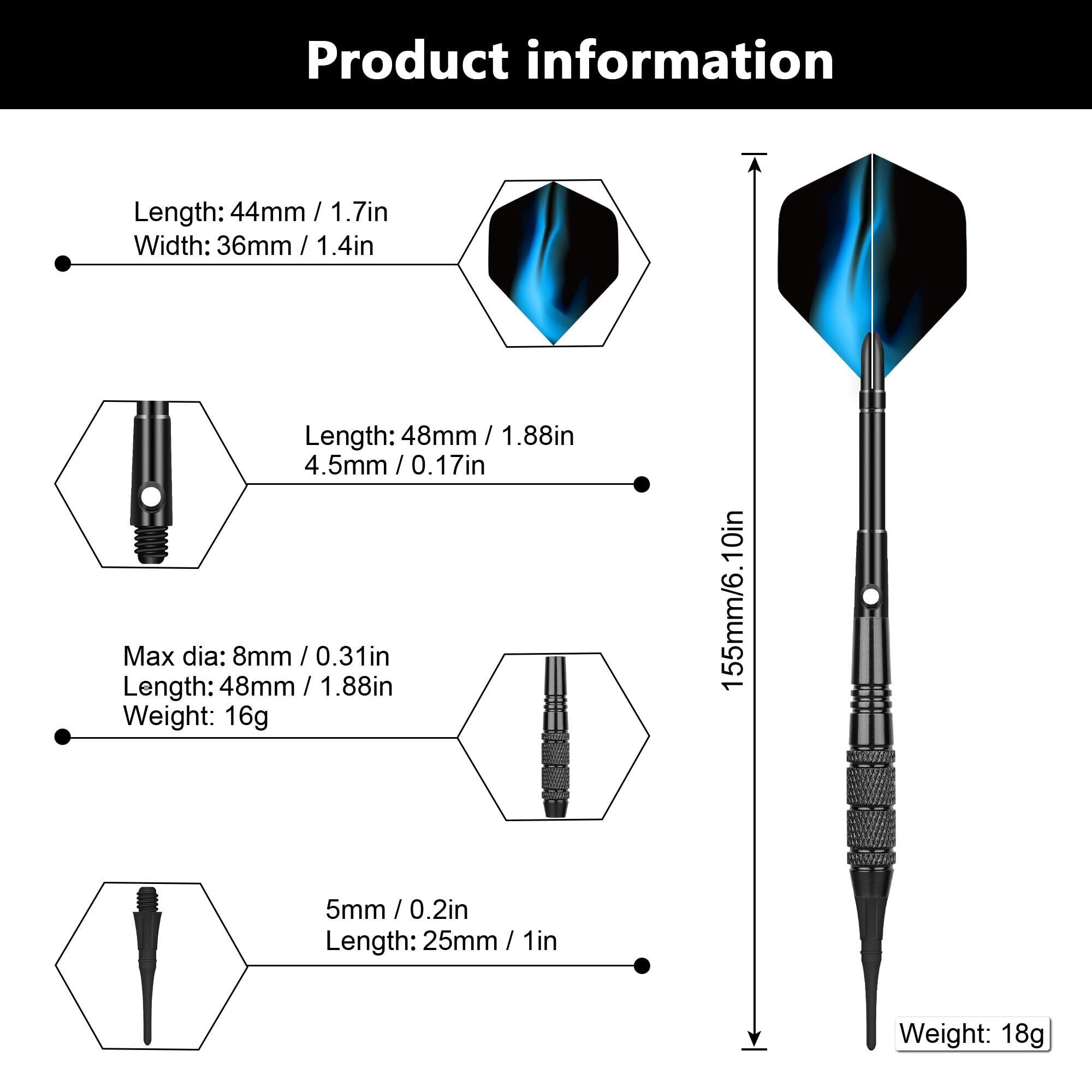 WayArrival プロ仕様 ソフトダーツセット 19g 12本入り [電子ダーツ
