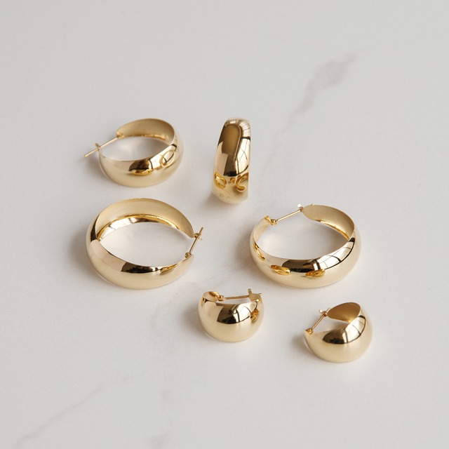 K18イエローゴールド直径18mm フープピアス【MKY0097P1】